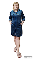 Молодежный велюровый халат женский с капюшоном 42-50 р , доставка по Украине Укрпочта,НП,Джастин