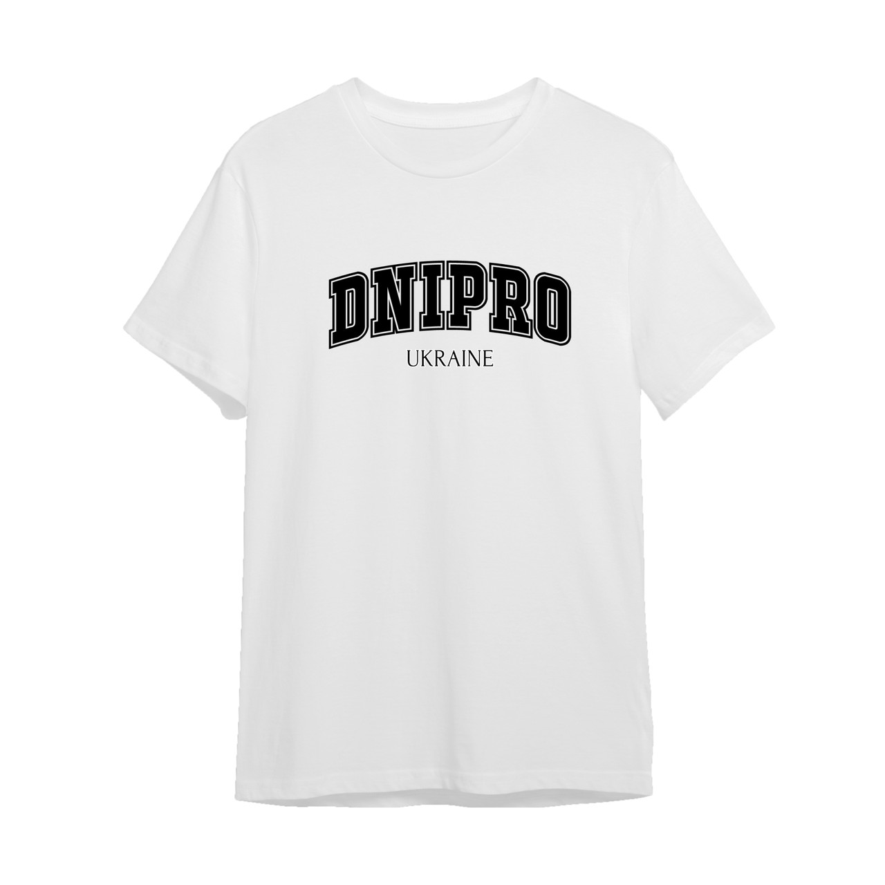 Футболка унісекс біла бавовняна «Dnipro» 100% бавовна р S, M, L, XL, 2XL / Футболки чоловічі / жіночі, фото 1