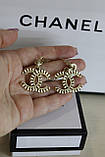 Сережки гвоздики з логотипом/присріблення та позолота 24К/Сіреньги великі стиль Шанель, фото 4