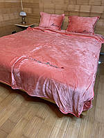 Велюровое теплое постельное белье Pretty Monica евро комплект Коралловый