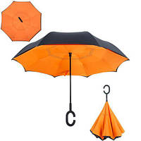 Зонт наоборот Up Brella однотонный Оранжевый