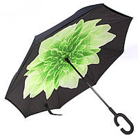 Зонт наоборот Up Brella Зеленый цветок