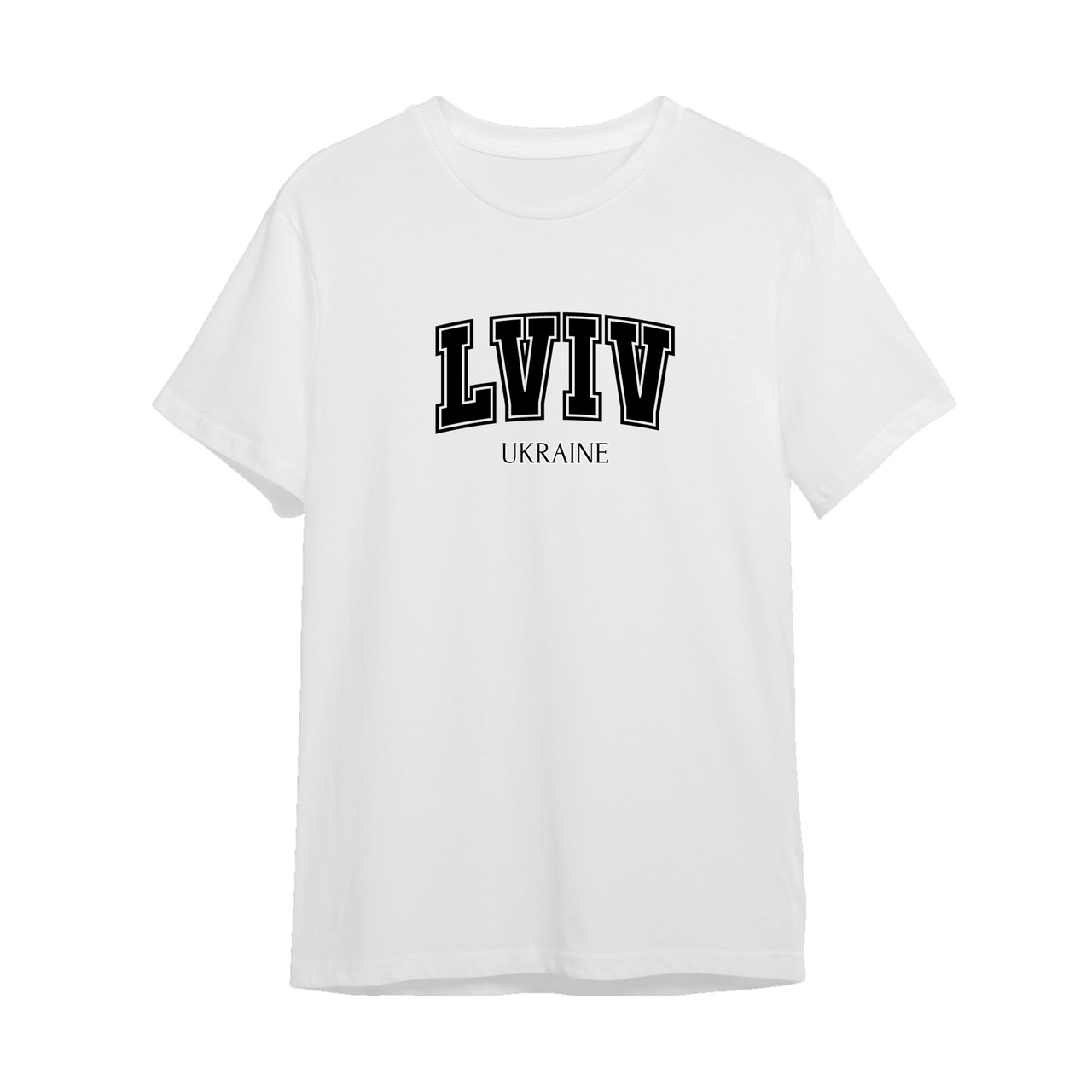 Унісекс футболка біла 100% бавовняна «Lviv» р. S, M, L, XL, 2XL / Молодіжні футболки з принтом
