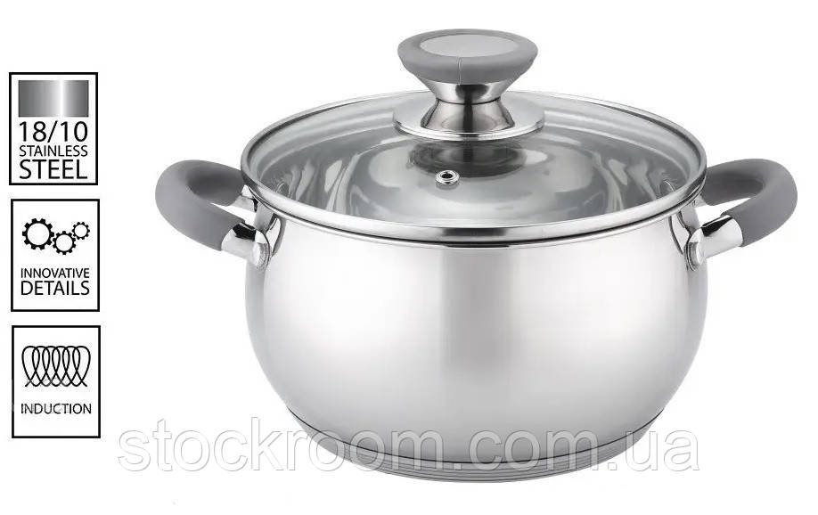 Каструля з кришкою Bohmann BH 2315-20 grey (3.8 л Ø20 см)