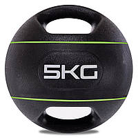 М'яч медичний медбол 5 кг із двома ручками Zelart Medicine Ball TA-7827-5