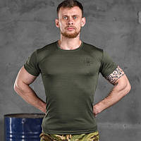 Армейская мужская футболка Odin coolmax, летняя легкая футболка с принтом шелкографией олива- пиксель