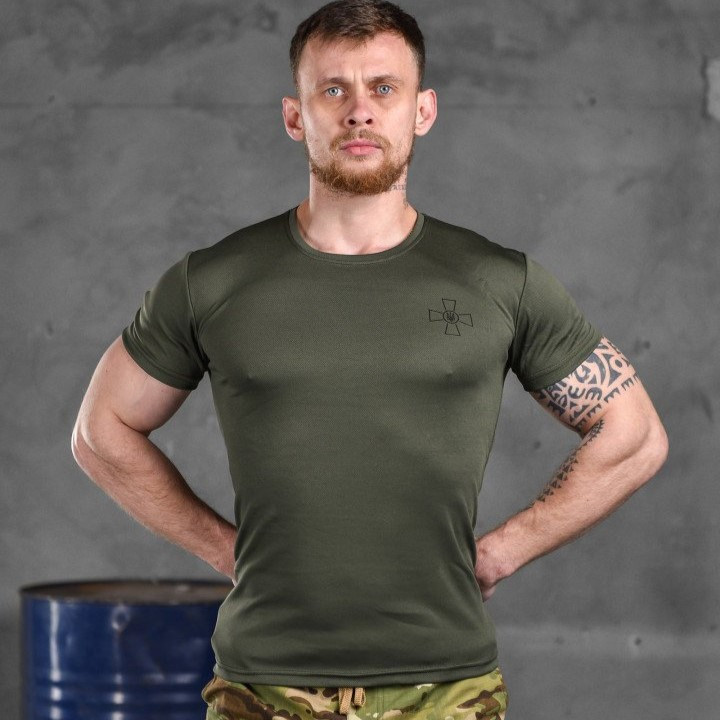 Армейская мужская футболка Odin coolmax, летняя легкая футболка с принтом шелкографией олива- пиксель 2XL - фото 1 - id-p2106141253