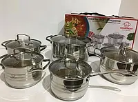 Набор посуды Grandhoff GR-3837 10 предметов из нержавеющей стали Кастрюли GrandHOFF! лучшее качество