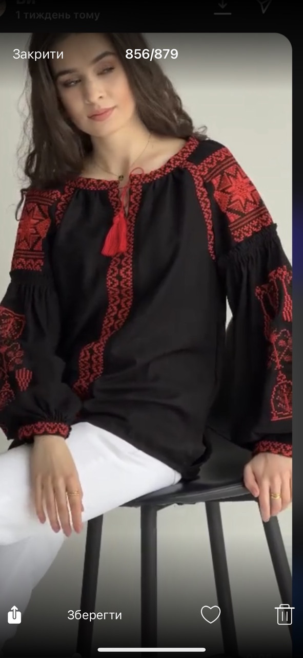 Чорна жіноча блузка-вишиванка 42 р та інші розміри, Жіночі вишиванки українська вишиванка чорному полотні