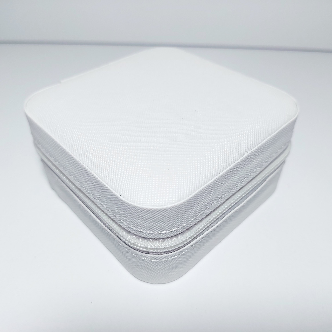 Скринька для прикрас на блискавці 1212 біла шкірозамінник, фото 1