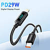 Кабель зарядний ESSAGER USB-C to Lightning Enjoy LED Digital Display Cable 29 W 2 м Black (EXCTL-XYA01-P), фото 4