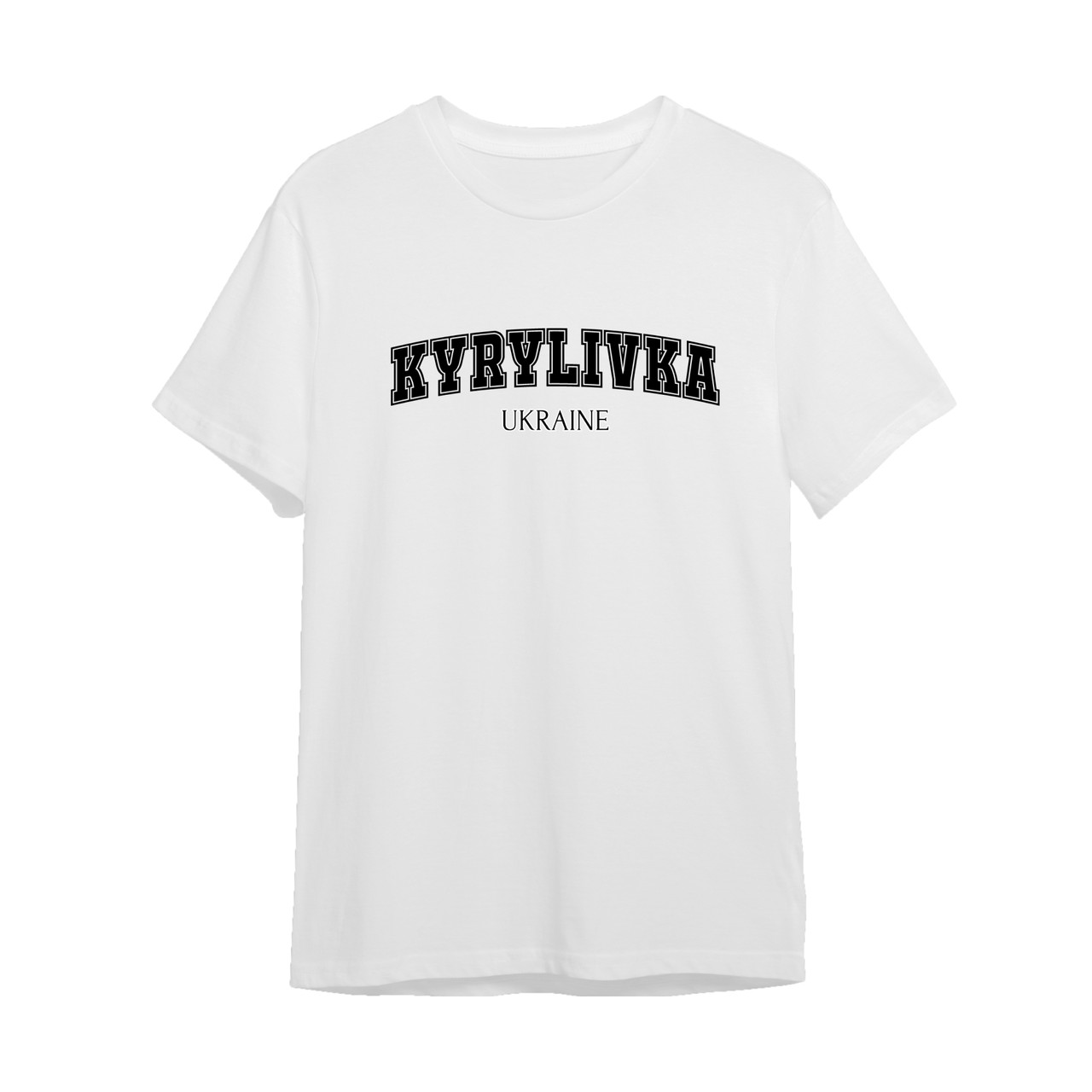 Футболка біла бавовняна унісекс «Kyrylivka» р. S, M, L, XL, 2XL / Літні футболки з бавовни, фото 1