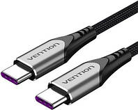 Кабель зарядный Vention Type-C (USB-C) 2.0 (M) USB-C (M) 100 Вт / 5 А 1 м Gray (TAEHF)