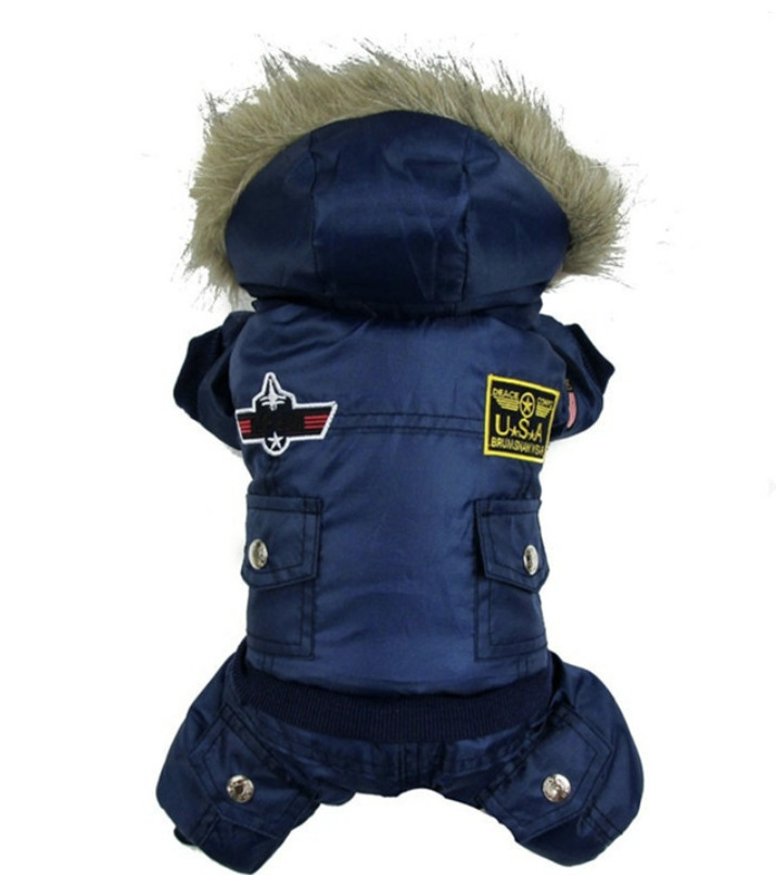 Зимовий комбінезон для котів Pet Style "USA" Синій XS
