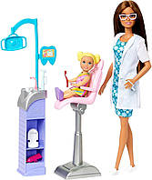 Кукла Барби Дантист Брюнетка Barbie Careers Dentist Brunette HKT70