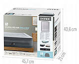 Надувний матрац, двомісне ліжко Intex 64418 Comfort-Plush з вбудованим електронасосом, 152х203х56 см, фото 6