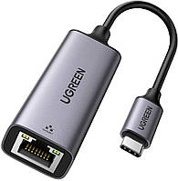 Дротовий мережевий адаптер USB C — RJ45 Ethernet UGREEN Thunderbolt 3 Grey (CM199) 50737 АРТ:222