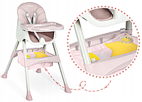 Детский стульчик для кормления с высокой спинкой и ремнями безопасности RicoKids розовый Польша