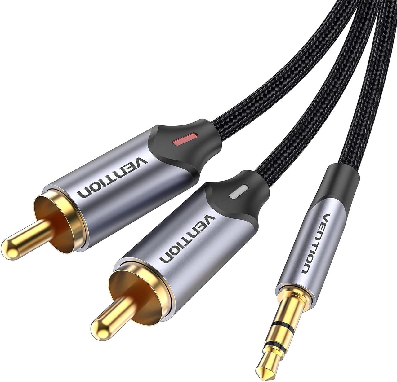 Кабель аудіо VENTION 3.5 mm to 2 RCA стереорозгалужувач RCA Y 2 м Gray (BCNBH)