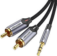 Кабель аудио VENTION 3.5 mm to 2 RCA стерео разветвитель RCA Y 2 м Gray (BCNBH)