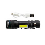 Багатофункціональний ручний ліхтар X-Balog Police BL-520 з бічним підсвічуванням та кліпсою для дорослих та дітей, фото 2