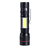 Багатофункціональний ручний ліхтар X-Balog Police BL-520 з бічним підсвічуванням та кліпсою для дорослих та дітей, фото 9