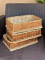 Лотки плетені з лози Н-8 см 25х25см Арт: Н 032