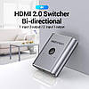 Свитч Vention HDMI Switch Bi-Direction 4K HDMI Splitter v2.0 2 x 1/1 x 2 UHD 3D 1080P Gray (AFUH0), фото 8