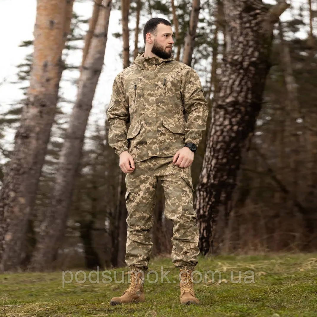 Тактичний чоловічий костюм горка Ріп-Стоп весна, лето, осень куртка і штани Піксель