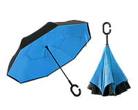 Зонт наоборот Up Brella однотонный Голубой