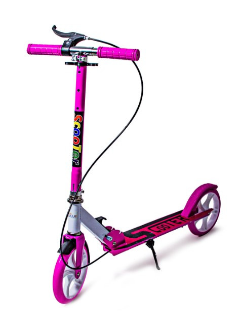 Самокат двоколісний для дівчинки від 5 років Scale Sports Scooter 470 з ручним гальмом рожевий
