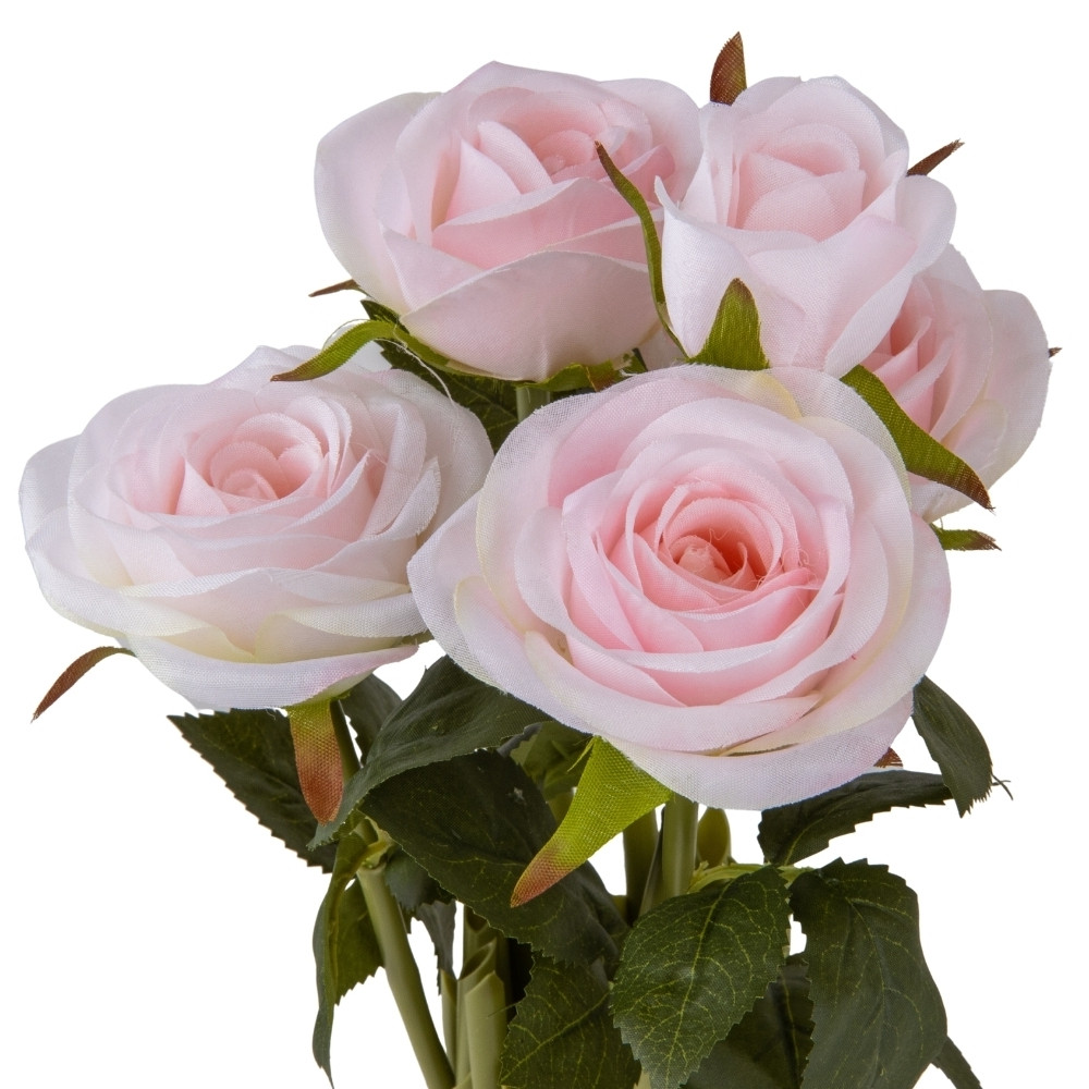 Троянда зв'язка 5 голів 29 см ніжно рожева