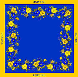 Хустка патріотична "Букет жовтих та синіх мальв" 218050