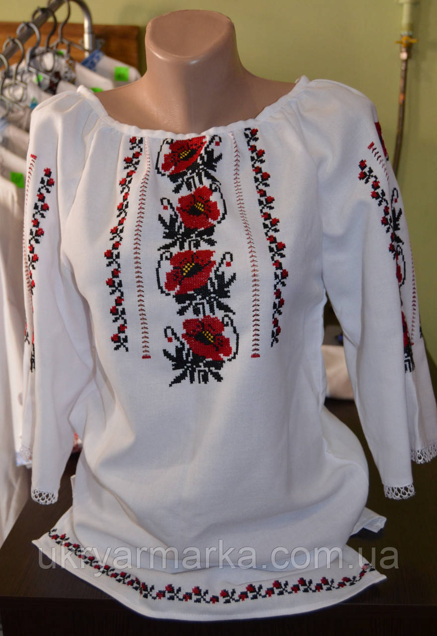 Вишита сорочка "Червоний мак"