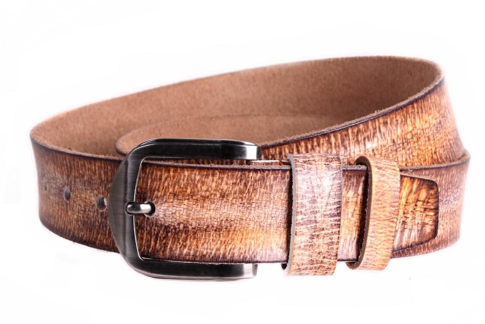 Чоловічий ремінь з натуральної шкіри під джинси 305269 коричневий, фото 1