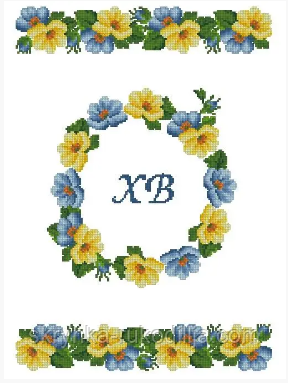 ХВВг-187 Пасхальний рушник Схема на тканині для вишивання (Княгиня Ольга)