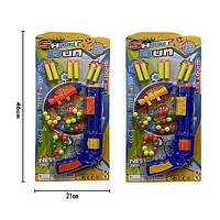 Іграшковий бластер, 6 поролонових снарядів, 25 куль, приціл, мікс 2 види, на планшетці 46*21см