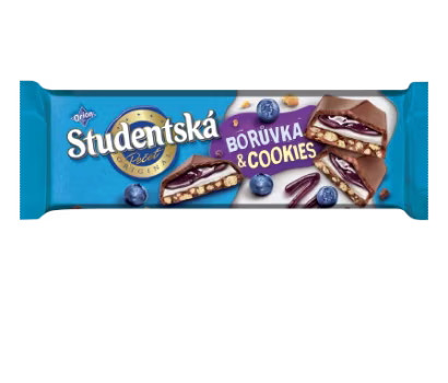Шоколад Молочний Pecet Studentska Boruvka & Cookies з Чорничним кремом та Печивом 235 г Чехія (5 шт/1 уп)