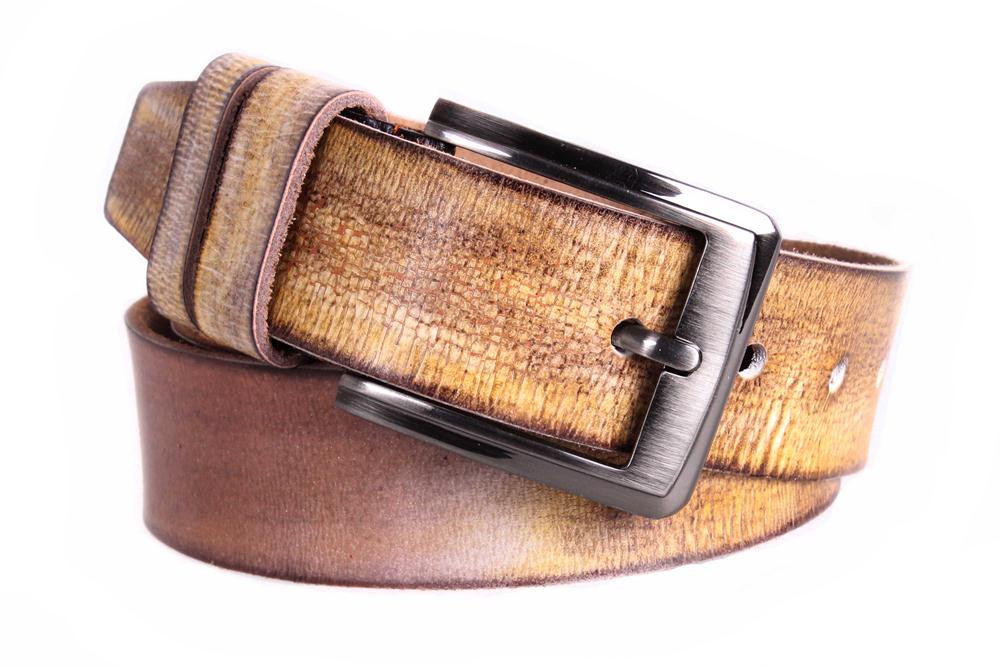 Чоловічий ремінь з натуральної шкіри під джинси 305313 коричневий, фото 1