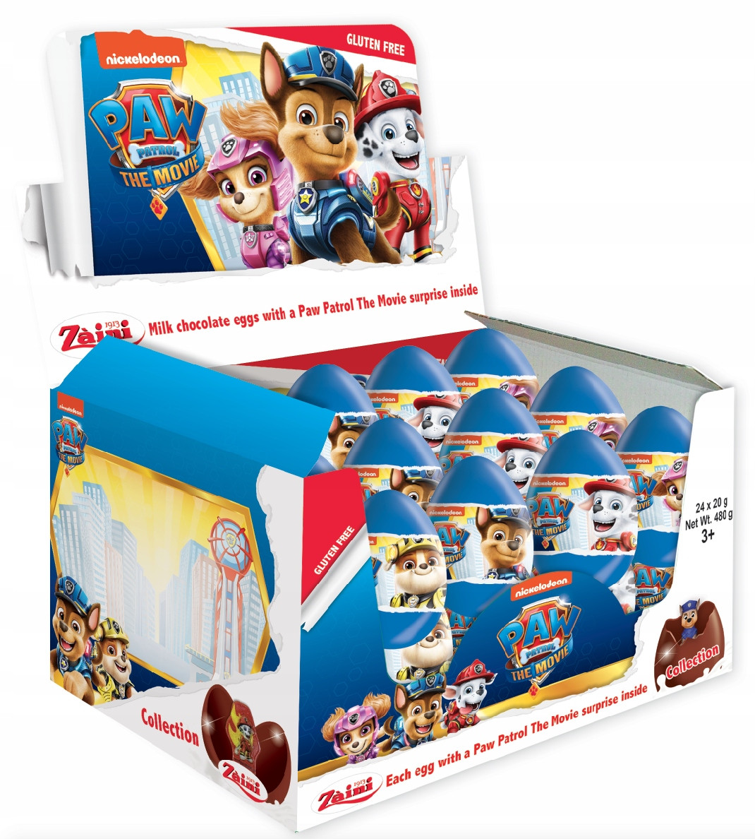 Яйця із Молочного Шоколаду із сюрпризом Щенячий Патруль Paw Patrol Zaini 20г*24шт ТМ Zaini Італія (24 шт/1 уп), фото 1