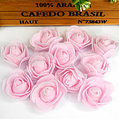 Головка троянди з фоамірану, 3 см, світло-рожевий