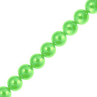 Намистини 8 мм 80 см Скляні Перли, Колір Індійський Зелений Перламутровий тон 69, Фурнітура Біжутерія для Хенд Мей