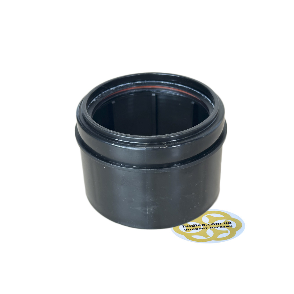 Перехідник на пластикову трубу для унітазу Ø90-110 мм, чорний Sanpreis, фото 1