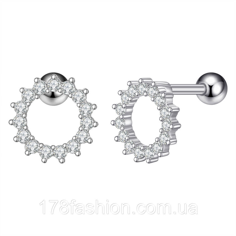 Моносережка пусет круг в камінчиках, фото 1