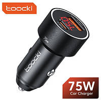 Toocki автомобильное зарядное устройство с вольтметром USB Type-C быстрая зарядка QC3.0 QC4.0 PD3.0