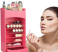 Вертикальный органайзер для косметики Cosmake Lipstick & Nail Polish Organizer № B47 Розовый