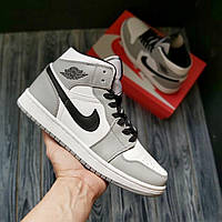 Nike Air Jordan 1 Retro білі з сірим кроссовки найк аир джордан кросовки ретро