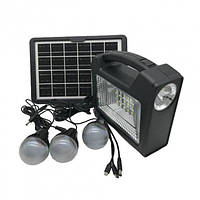 Портативная система освещения CCLAMP CL-28 Фонарь + 3 LED лампы + солнечная панель (3_02989) fn