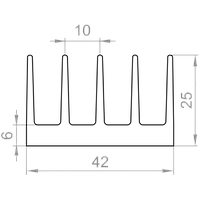 Алюминиевый радиаторный профиль 42х26 без покрытия