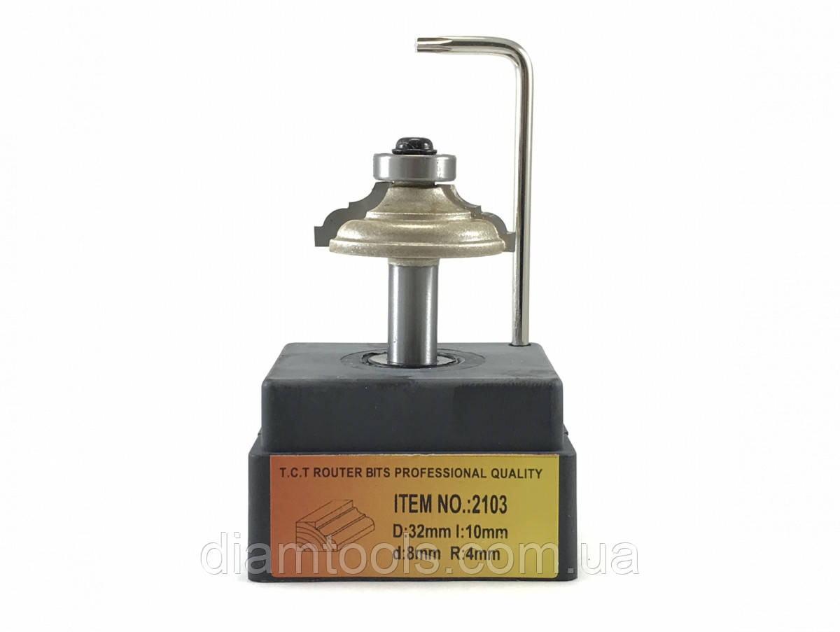 Фреза кромкова калювальна Глобус 2103 D32 d8 L45 h10 R4, фото 1
